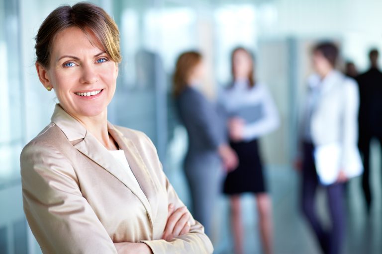 Businesswoman smiling