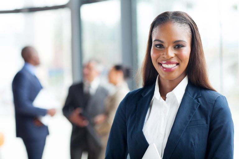 Businesswoman leading