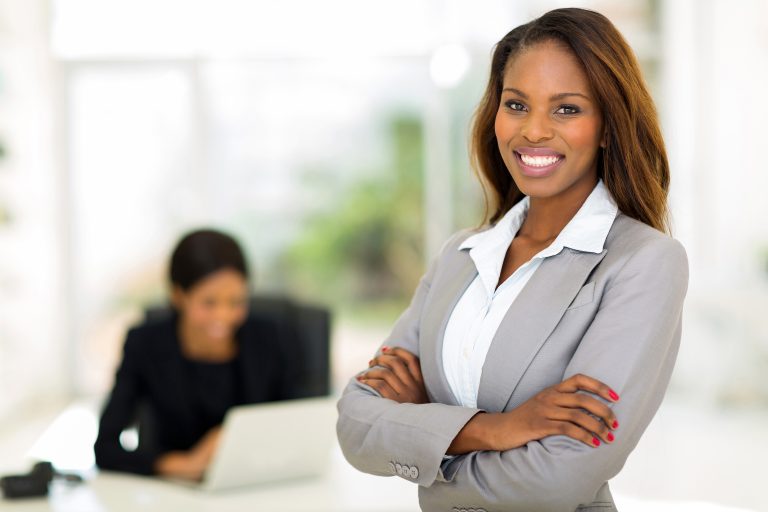 Businesswoman smiling