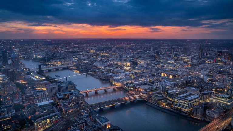 London skyline at night