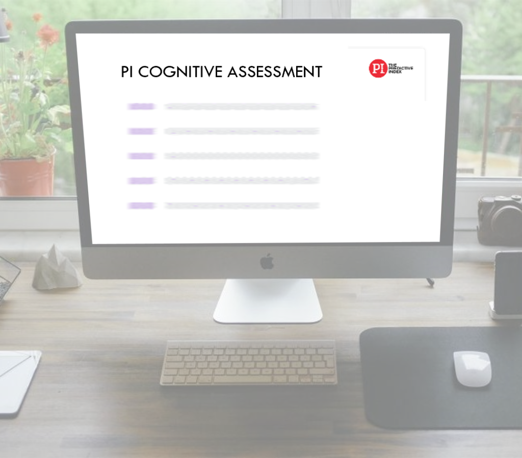 A photo of the cognitve assessment by the Predictive Index on a modern computer