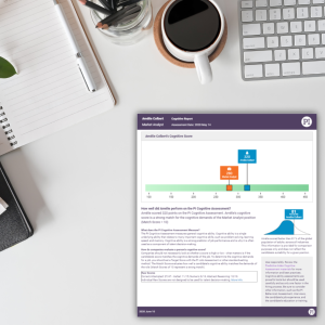 The report generated by taking the Cognitive Assessment by Predictive Index, which is printed and on a desk